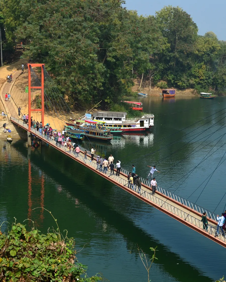 Hanging bridge over Kaptai Lake at Rangamati