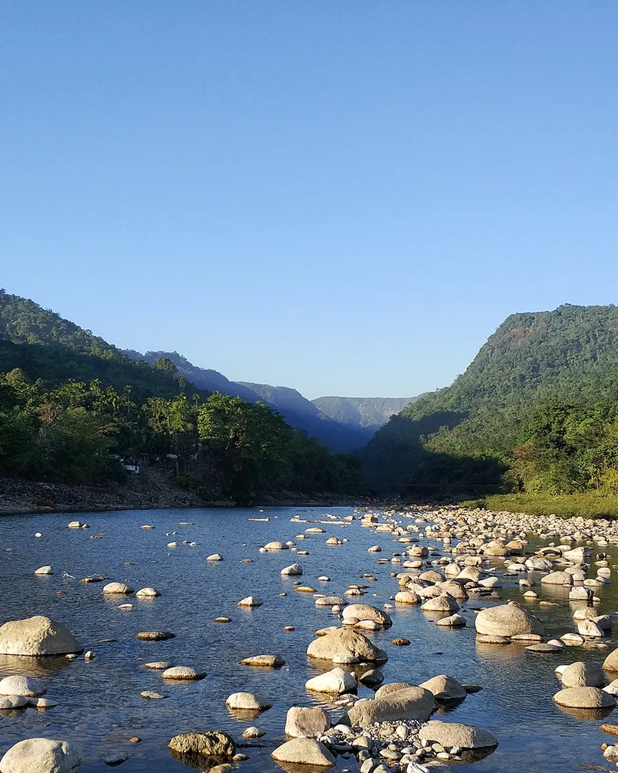 River running over pale stones at Bisnakandi in Sylhet