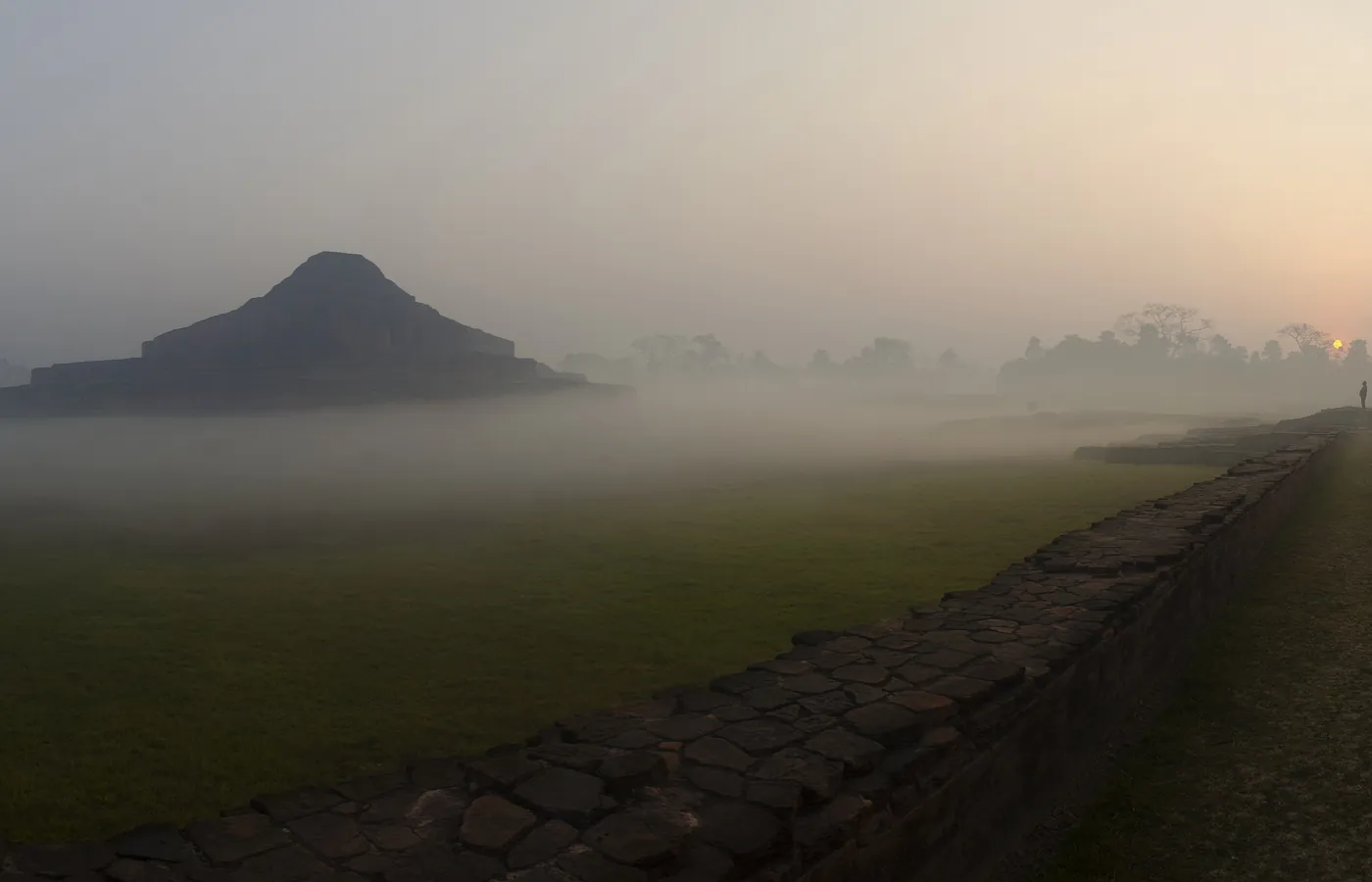 Fog over Paharpur ruins